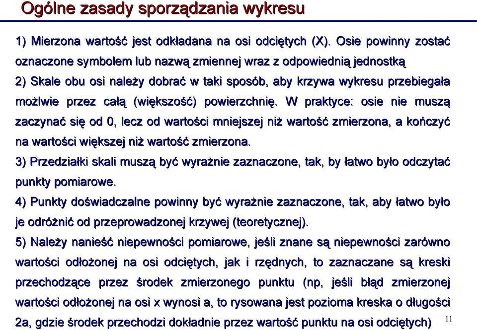 powierzchnię. W praktyce: osie nie muszą zaczynać się od 0, lecz od wartości mniejszej niż wartość zmierzona, a kończyć na wartości większej niż wartość zmierzona.