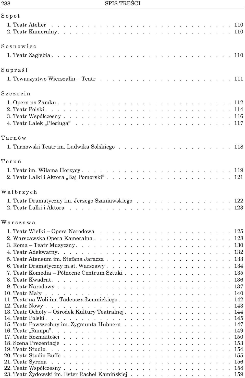 Teatr Lalek Pleciuga.......................... 117 Tarnów 1. Tarnowski Teatr im. Ludwika Solskiego................... 118 Toruń 1. Teatr im. Wilama Horzycy......................... 119 2.