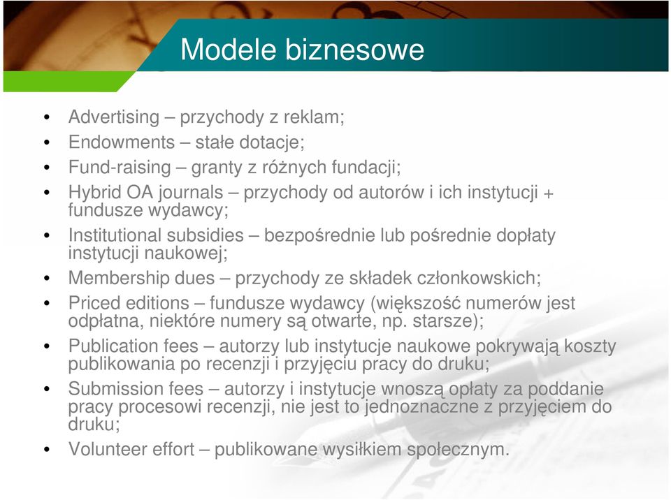 numerów jest odpłatna, niektóre numery są otwarte, np.