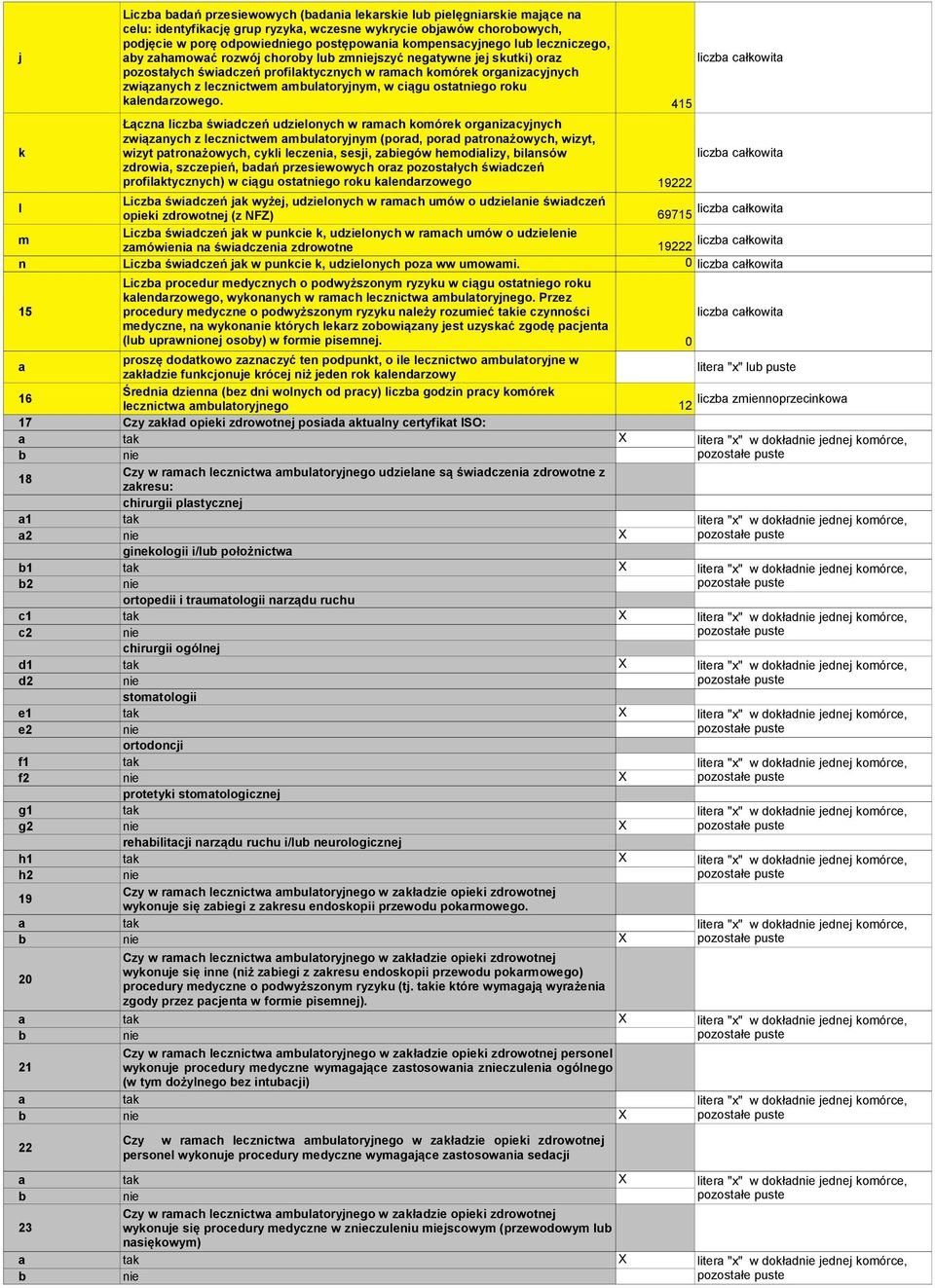 prottyk stomtoloznj 1 tk 2 rltj nrząu ruu /lu nuroloznj 1 tk 2 19 Czy w rm lzntw multoryjno w zkłz opk zrowotnj wykonuj sę z z zkrsu noskop przwou pokrmowo.