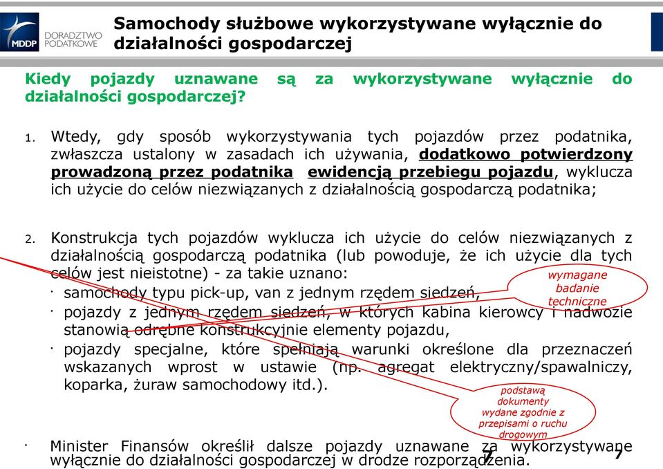 ich użycie do celów niezwiązanych z działalnością gospodarczą podatnika; 2.