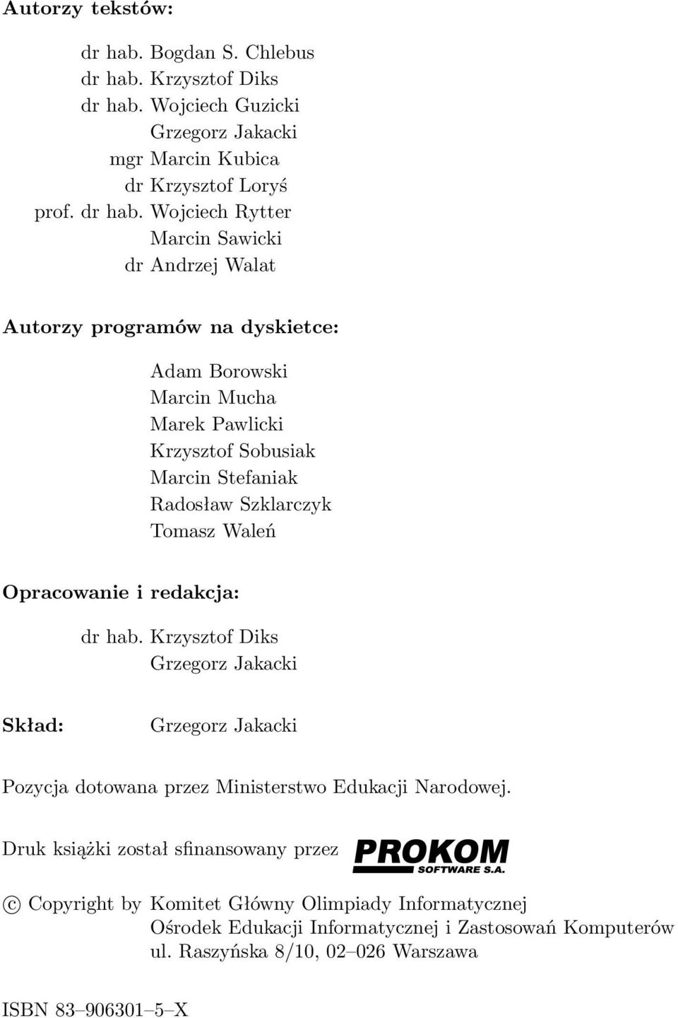 Krzysztof Diks dr hab.