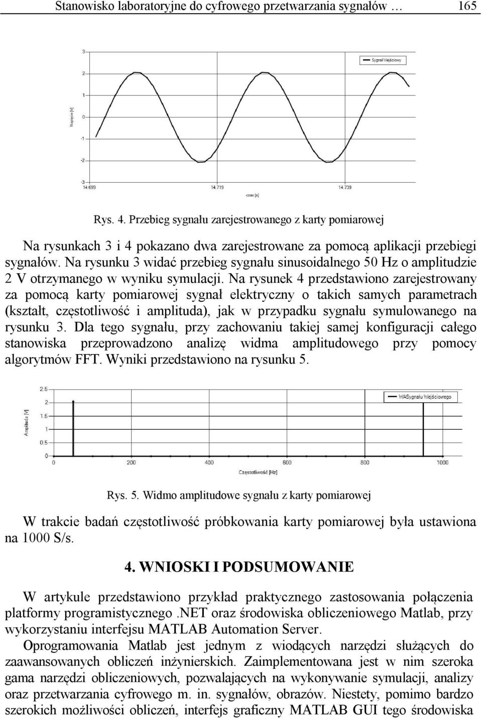 Na rysunku 3 widać przebieg sygnału sinusoidalnego 50 Hz o amplitudzie 2 V otrzymanego w wyniku symulacji.
