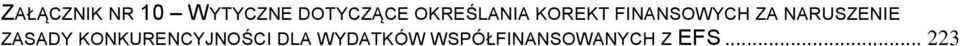 NARUSZENIE ZASADY KONKURENCYJNOŚCI
