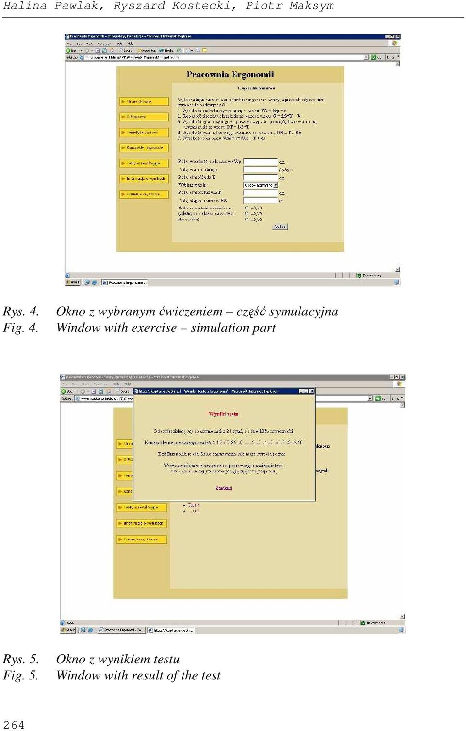 Okno z wybranym ćwiczeniem część symulacyjna Window