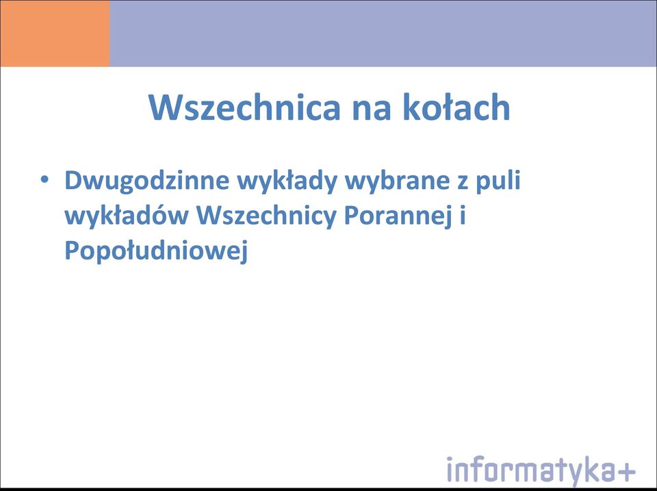 wybrane z puli wykładów
