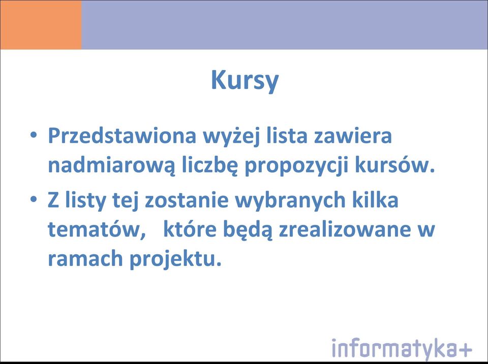 Z listy tej zostanie wybranych kilka