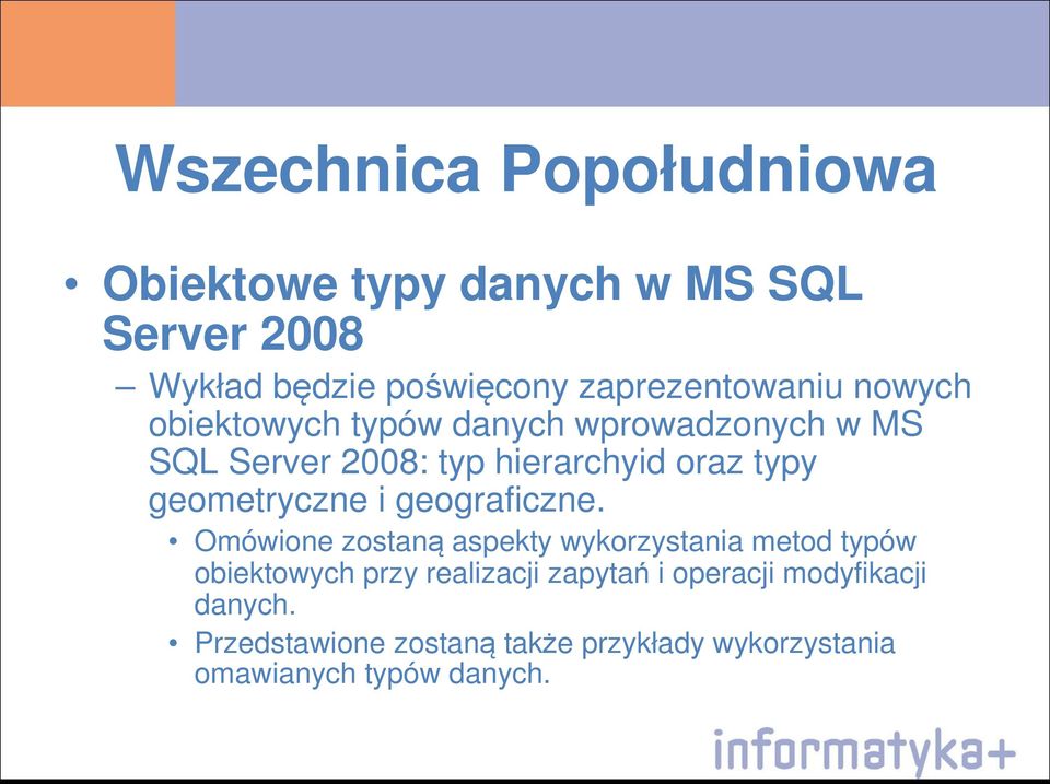 typy geometryczne i geograficzne.