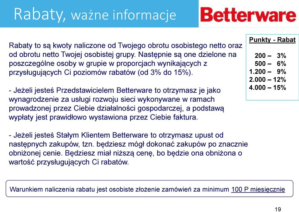 - Jeżeli jesteś Przedstawicielem Betterware to otrzymasz je jako wynagrodzenie za usługi rozwoju sieci wykywane w ramach prowadzej przez Ciebie działalności gospodarczej, a podstawą wypłaty jest