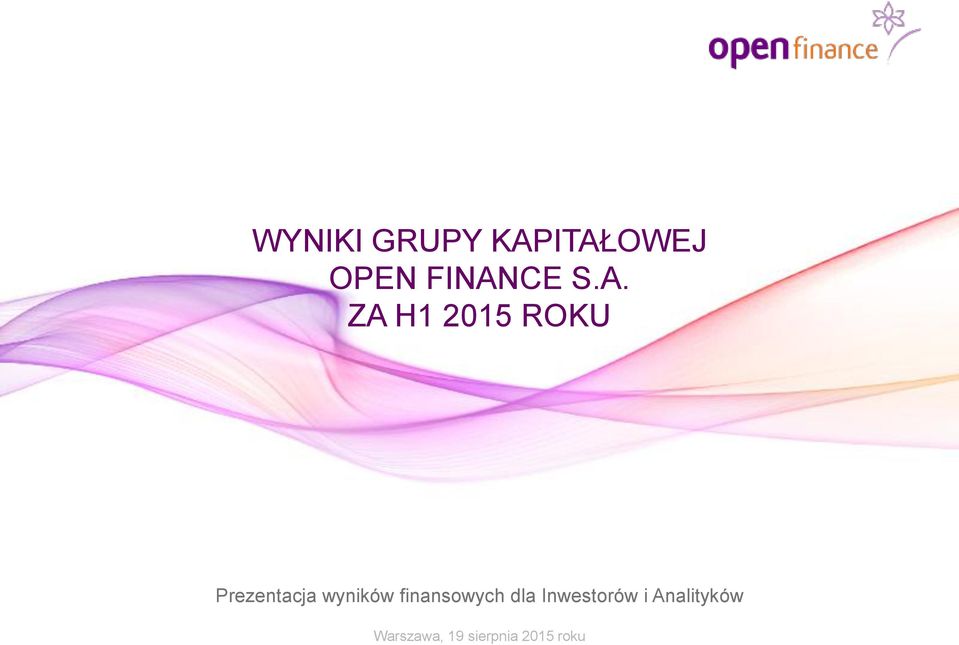 wyników finansowych dla Inwestorów i