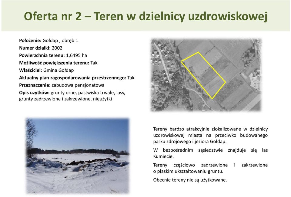 zakrzewione, nieużytki Tereny bardzo atrakcyjnie zlokalizowane w dzielnicy uzdrowiskowej miasta na przeciwko budowanego parku zdrojowego i jeziora Gołdap.