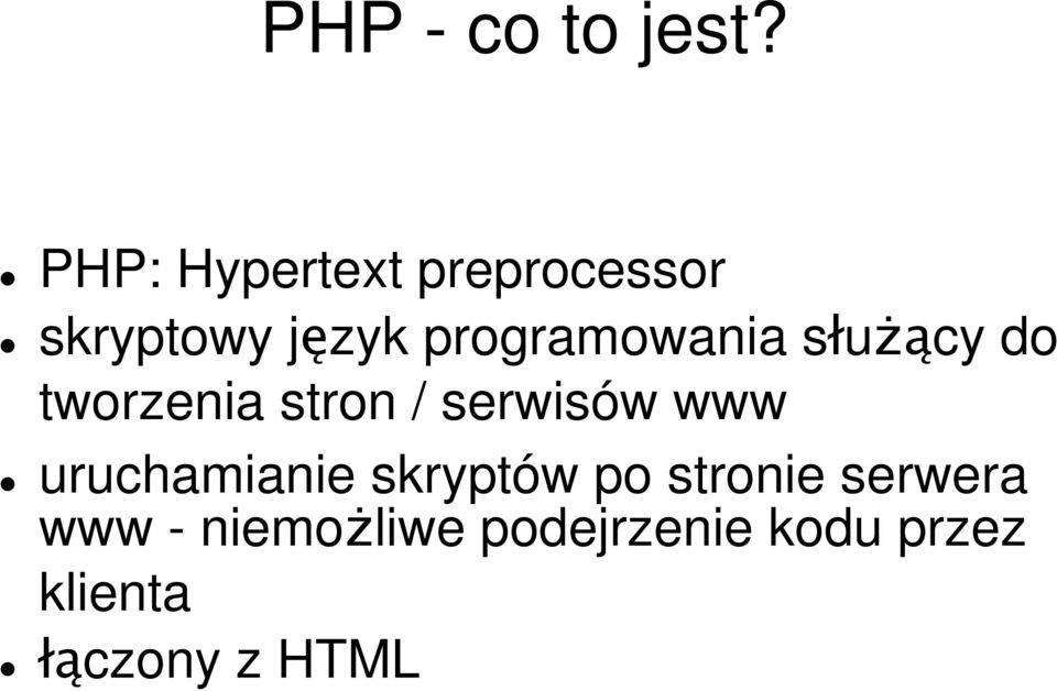 programowania słuŝący do tworzenia stron / serwisów www