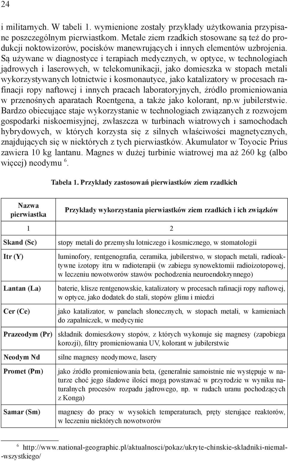 Są używane w diagnostyce i terapiach medycznych, w optyce, w technologiach jądrowych i laserowych, w telekomunikacji, jako domieszka w stopach metali wykorzystywanych lotnictwie i kosmonautyce, jako