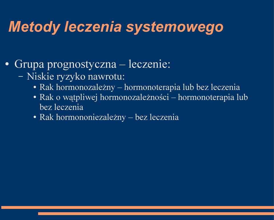 leczenia Rak o wątpliwej hormonozależności