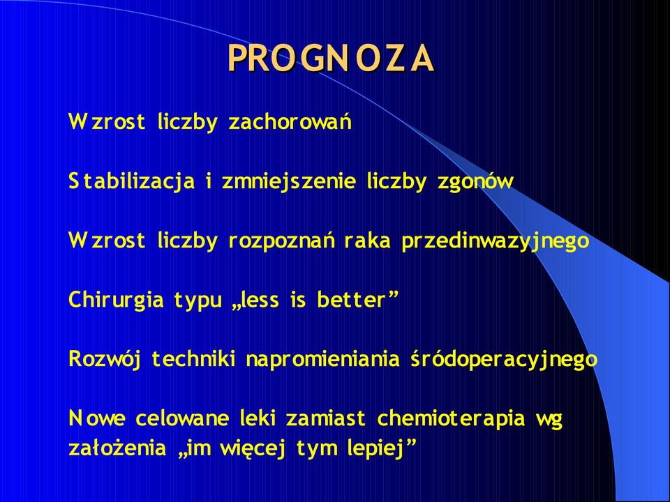 Chirurgia typu less is better Rozwój techniki napromieniania