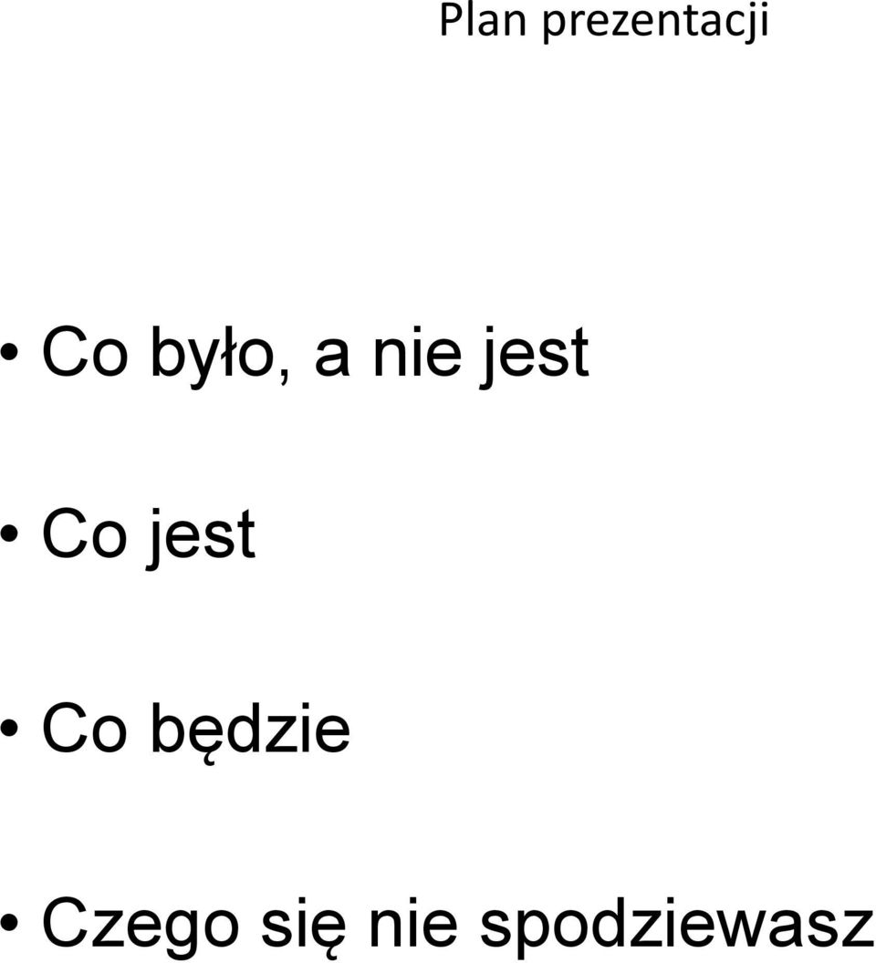 jest Co będzie