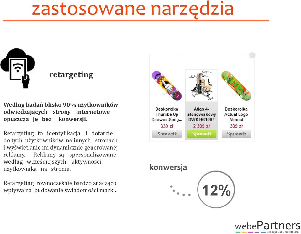 Retargeting to identyfikacja i dotarcie do tych użytkowników na innych stronach i wyświetlanie im dynamicznie