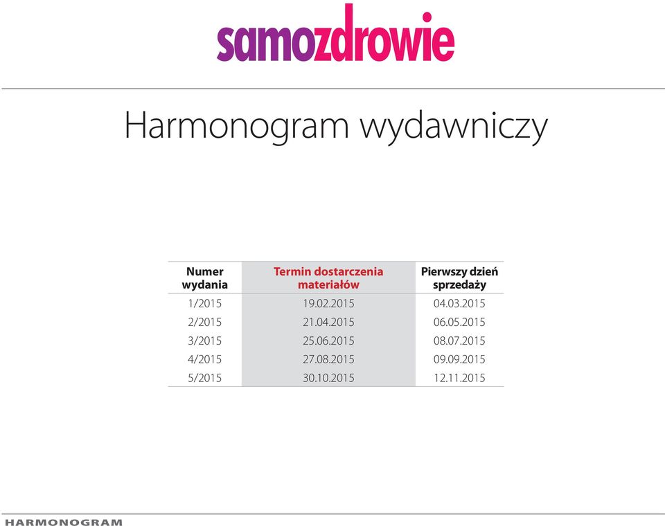 2015 2/2015 21.04.2015 06.05.2015 3/2015 25.06.2015 08.07.