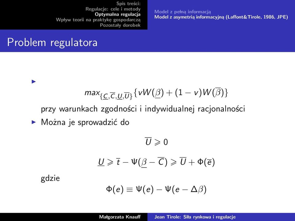 {vw (β) + (1 v)w (β)} przy warunkach zgodności i indywidualnej