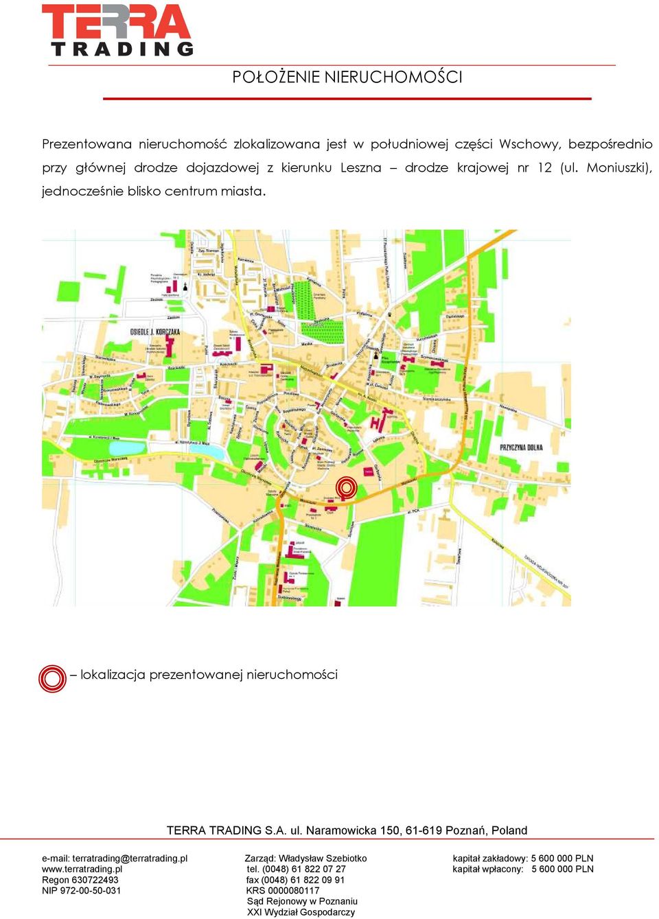 dojazdowej z kierunku Leszna drodze krajowej nr 12 (ul.