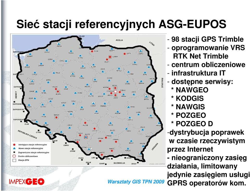 * NAWGIS * POZGEO * POZGEO D -dystrybucja poprawek w czasie rzeczywistym przez Internet -