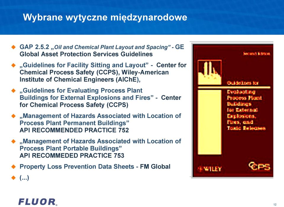 Safety (CCPS), Wiley-American Institute of Chemical Engineers (AIChE), Guidelines for Evaluating Process Plant Buildings for External Explosions and Fires - Center for