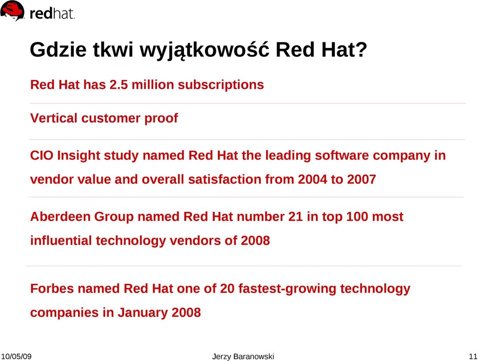 software company in vendor value and overall satisfaction from 2004 to 2007 Aberdeen Group named