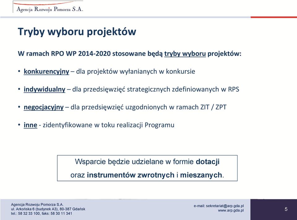 RPS negocjacyjny dla przedsięwzięć uzgodnionych w ramach ZIT / ZPT inne - zidentyfikowane w toku