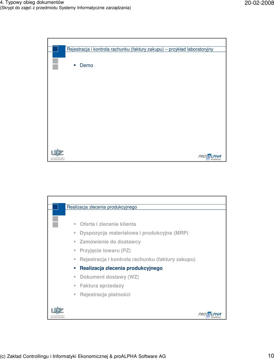 zlecenia produkcyjnego (c) Zakład Controllingu