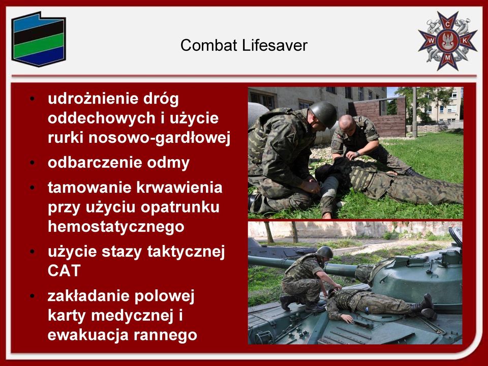 krwawienia przy użyciu opatrunku hemostatycznego użycie