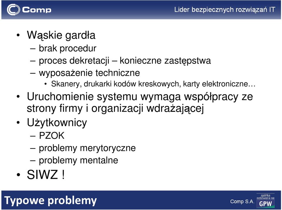 elektroniczne Uruchomienie systemu wymaga współpracy ze strony firmy i