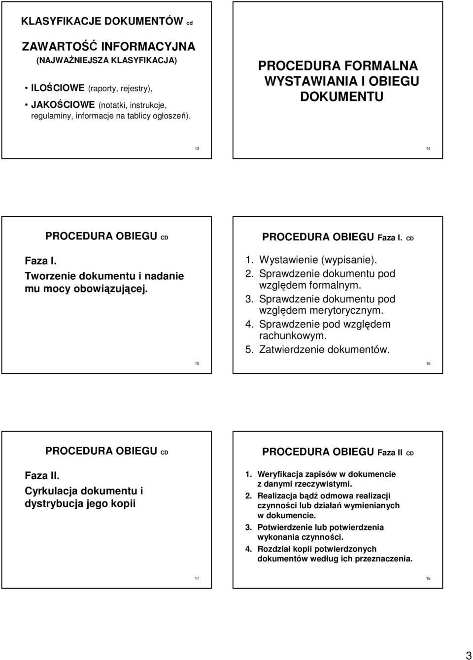 Sprawdzenie dokumentu pod względem formalnym. 3. Sprawdzenie dokumentu pod względem merytorycznym. 4. Sprawdzenie pod względem rachunkowym. 5. Zatwierdzenie dokumentów.