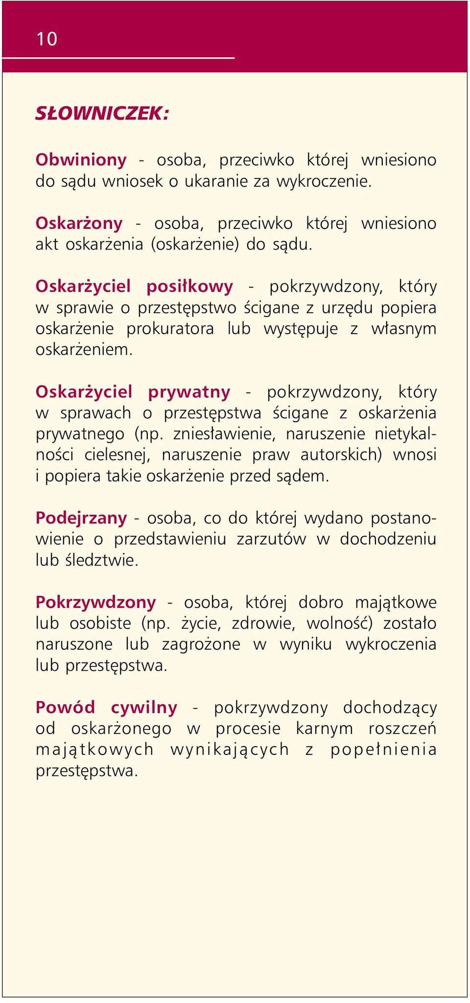 Oskarżyciel prywatny - pokrzywdzony, który w sprawach o przestępstwa ścigane z oskarżenia prywatnego (np.