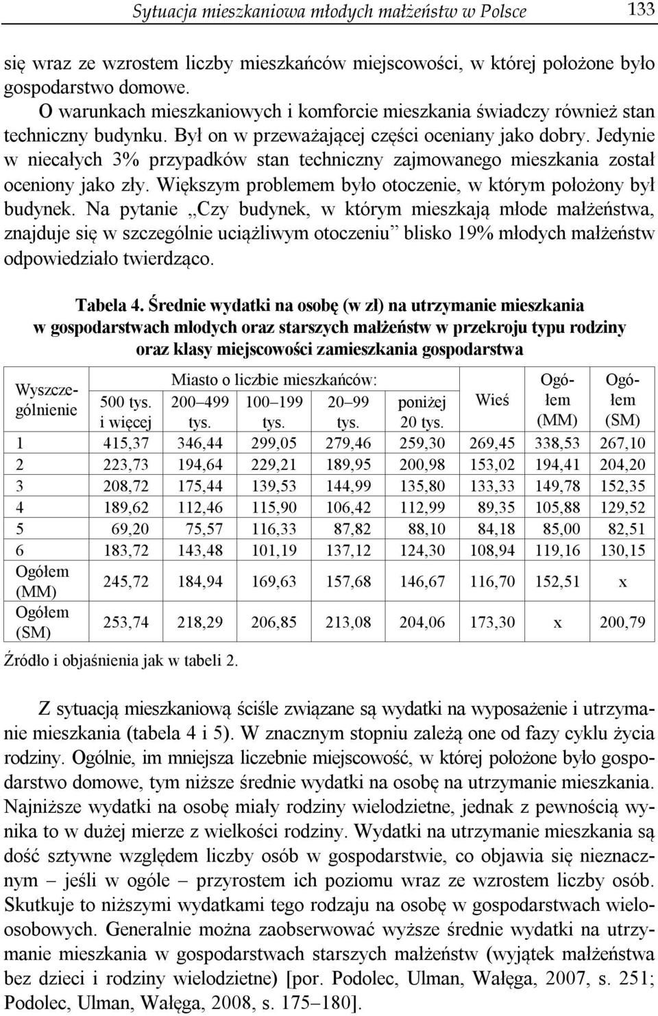 Jedynie w niecałych 3% przypadków stan techniczny zajmowanego mieszkania został oceniony jako zły. Większym problemem było otoczenie, w którym położony był budynek.