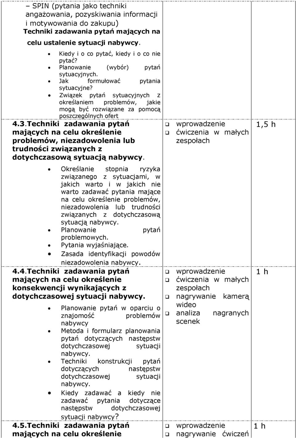 Związek pytań sytuacyjnych z określaniem problemów, jakie mogą być rozwiązane za pomocą poszczególnych ofert 4.3.