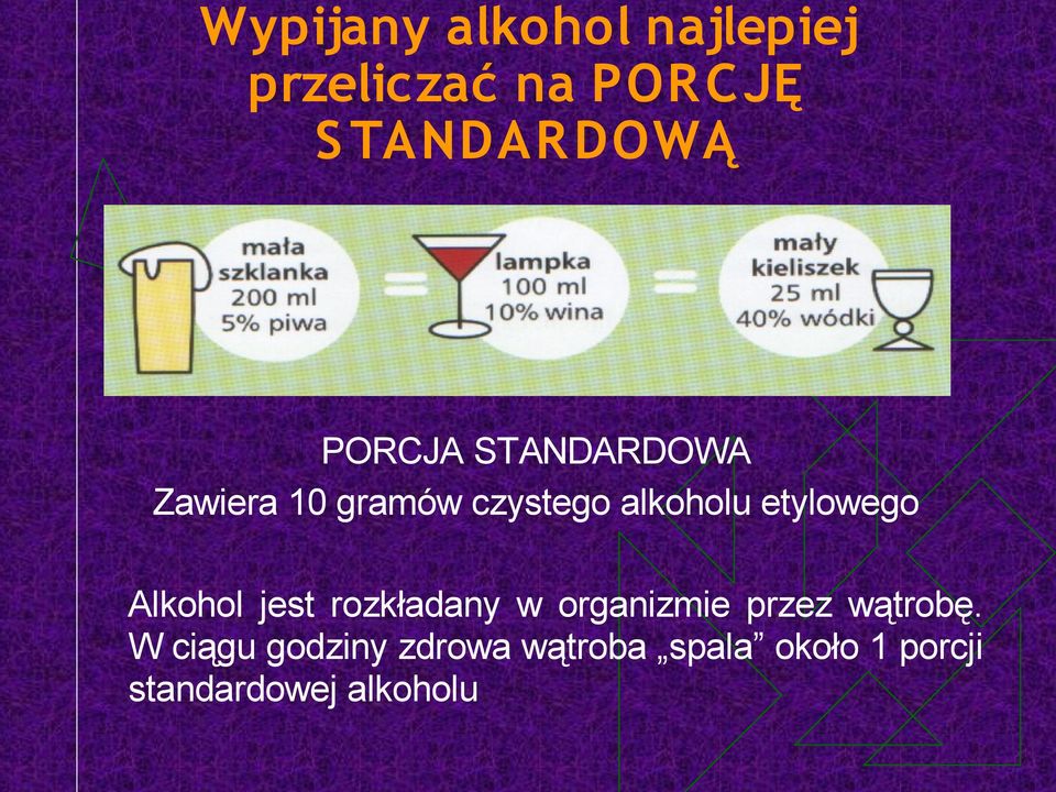 etylowego Alkohol jest rozkładany w organizmie przez wątrobę.