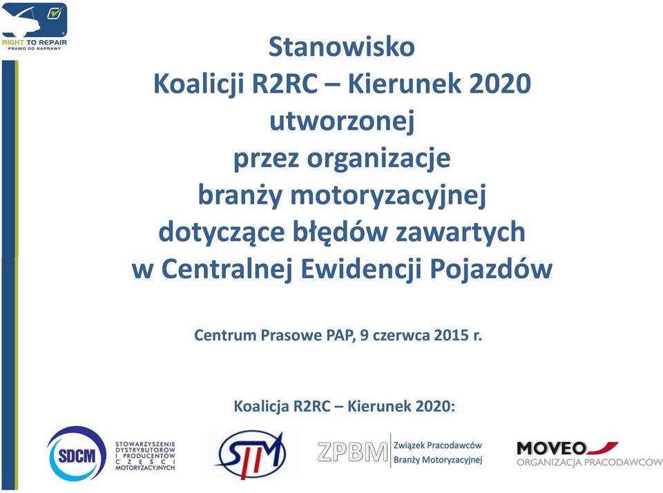 błędów zawartych w Centralnej Ewidencji Pojazdów