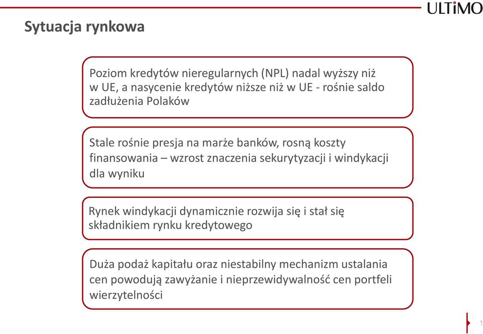 sekurytyzacji i windykacji dla wyniku Rynek windykacji dynamicznie rozwija się i stał się składnikiem rynku