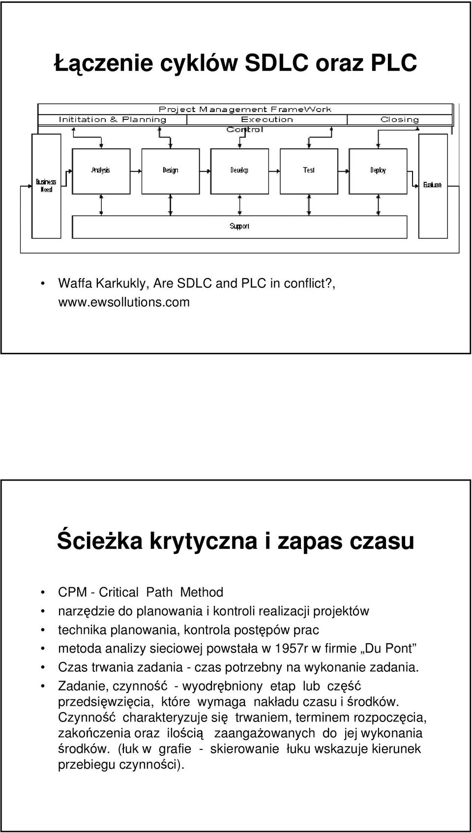 analizy sieciowej powstała w 1957r w firmie Du Pont Czas trwania zadania - czas potrzebny na wykonanie zadania.