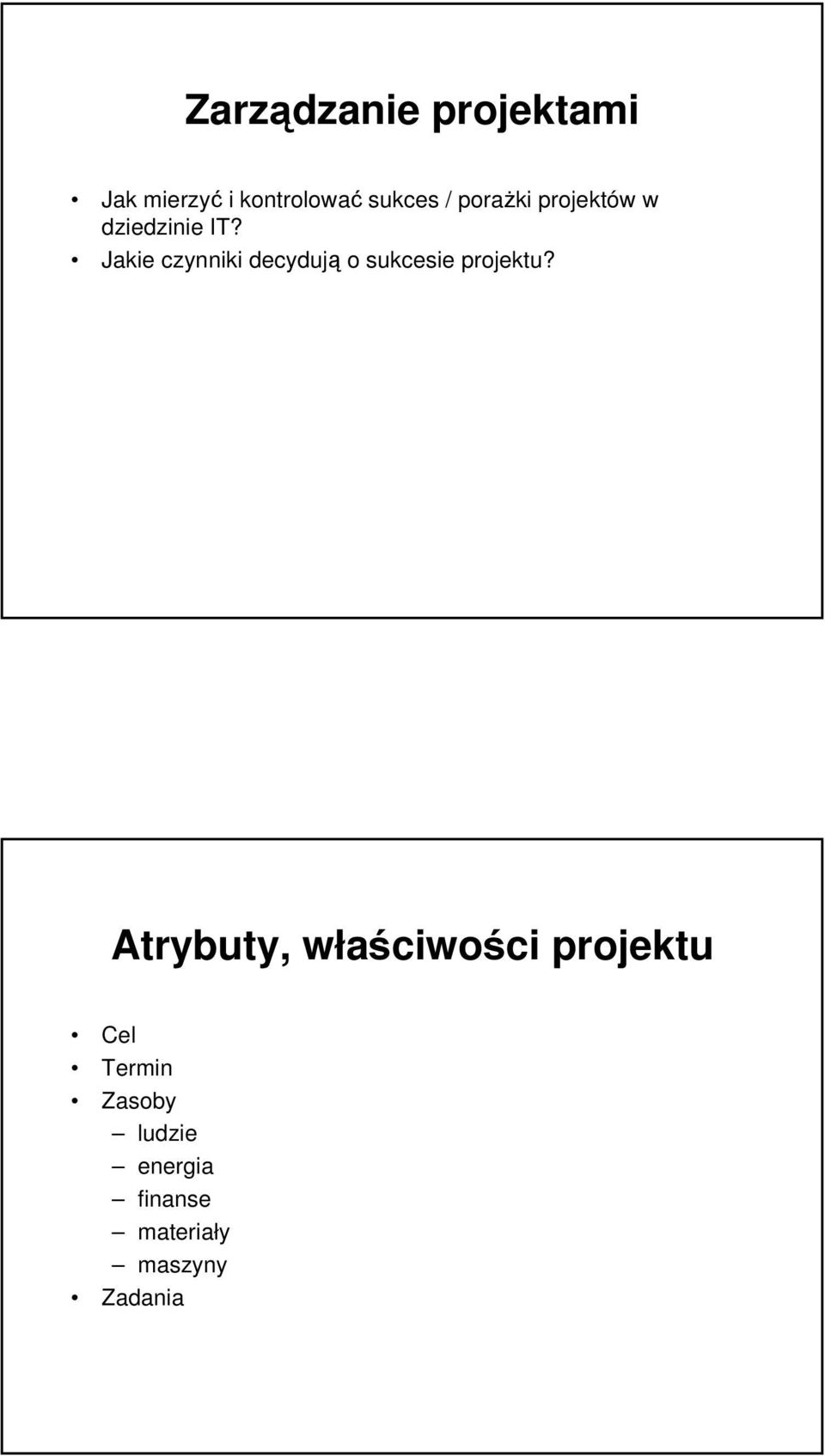 Jakie czynniki decydują o sukcesie projektu?