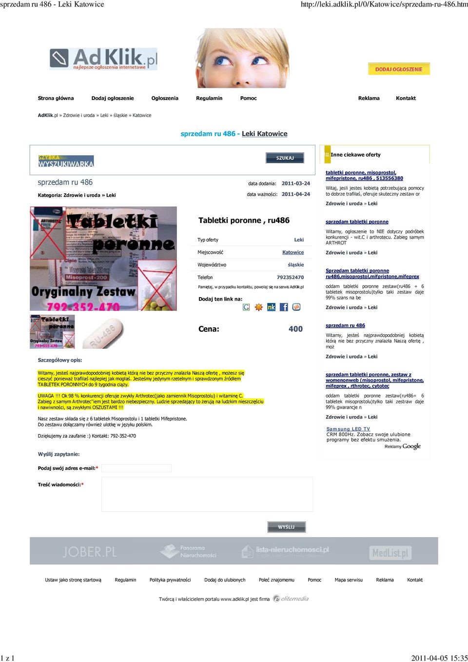 ru486, 513556380 Witaj, jesli jestes kobietą potrzebującą pomocy to dobrze trafiłaś, oferuje skuteczny zestaw or sprzedam tabletki poronne Katowice Witamy, ogłoszenie to NIE dotyczy podróbek