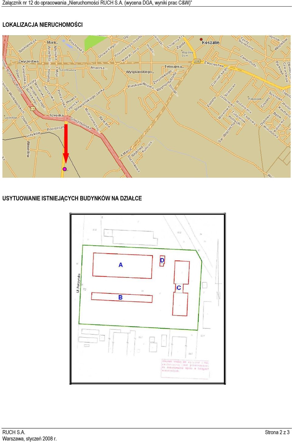 (wycena DGA, wyniki prac C&W) LOKALIZACJA