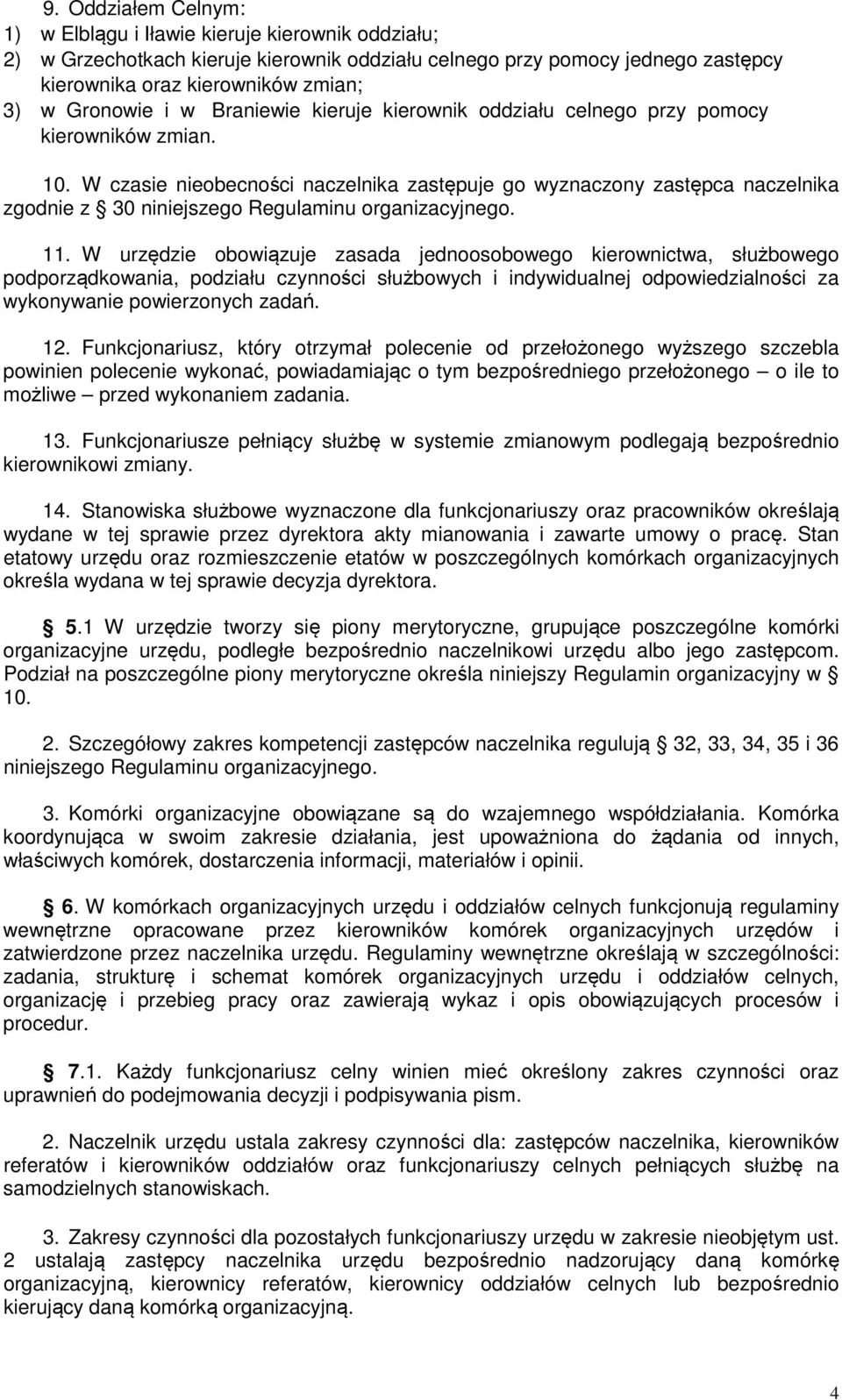 W czasie nieobecności naczelnika zastępuje go wyznaczony zastępca naczelnika zgodnie z 30 niniejszego Regulaminu organizacyjnego. 11.