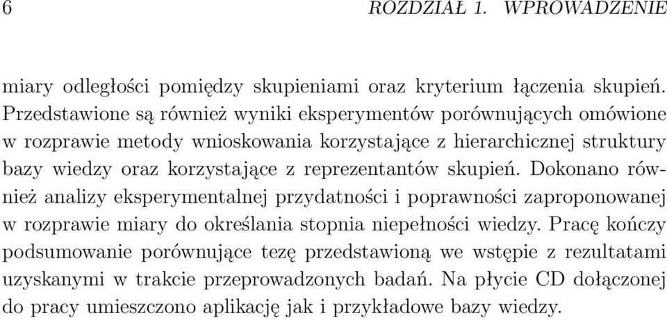 korzystające z reprezentantów skupień.