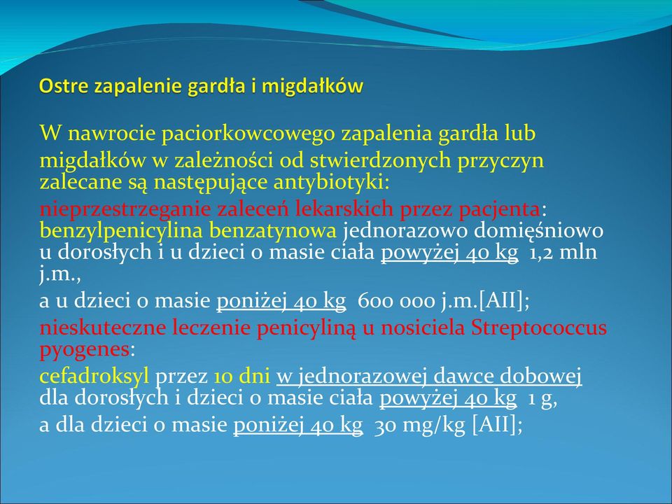 powyżej 40 kg 1,2 ml