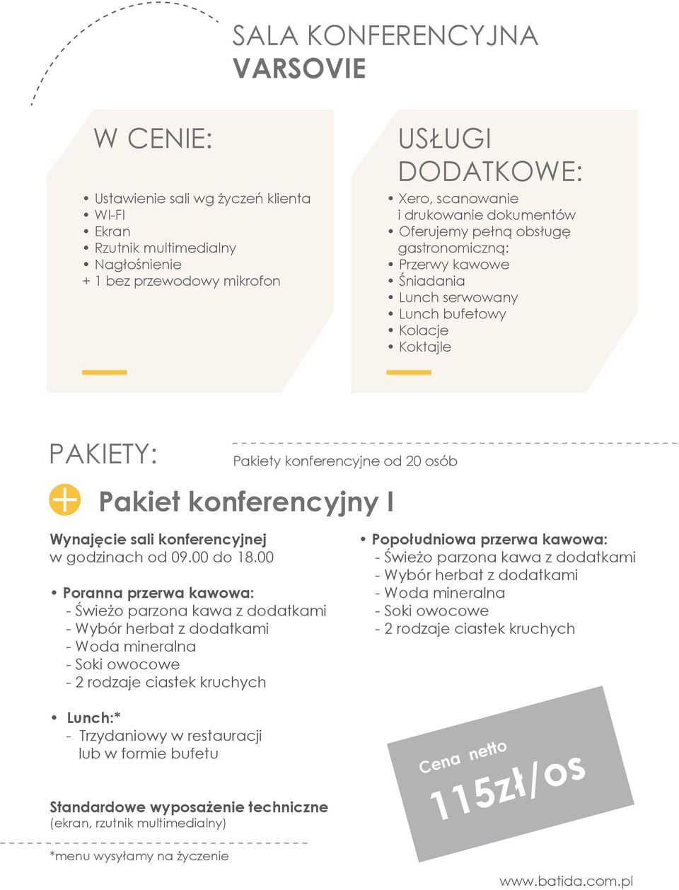 konferencyjny I Wynajęcie sali konferencyjnej w godzinach od 09.00 do 18.