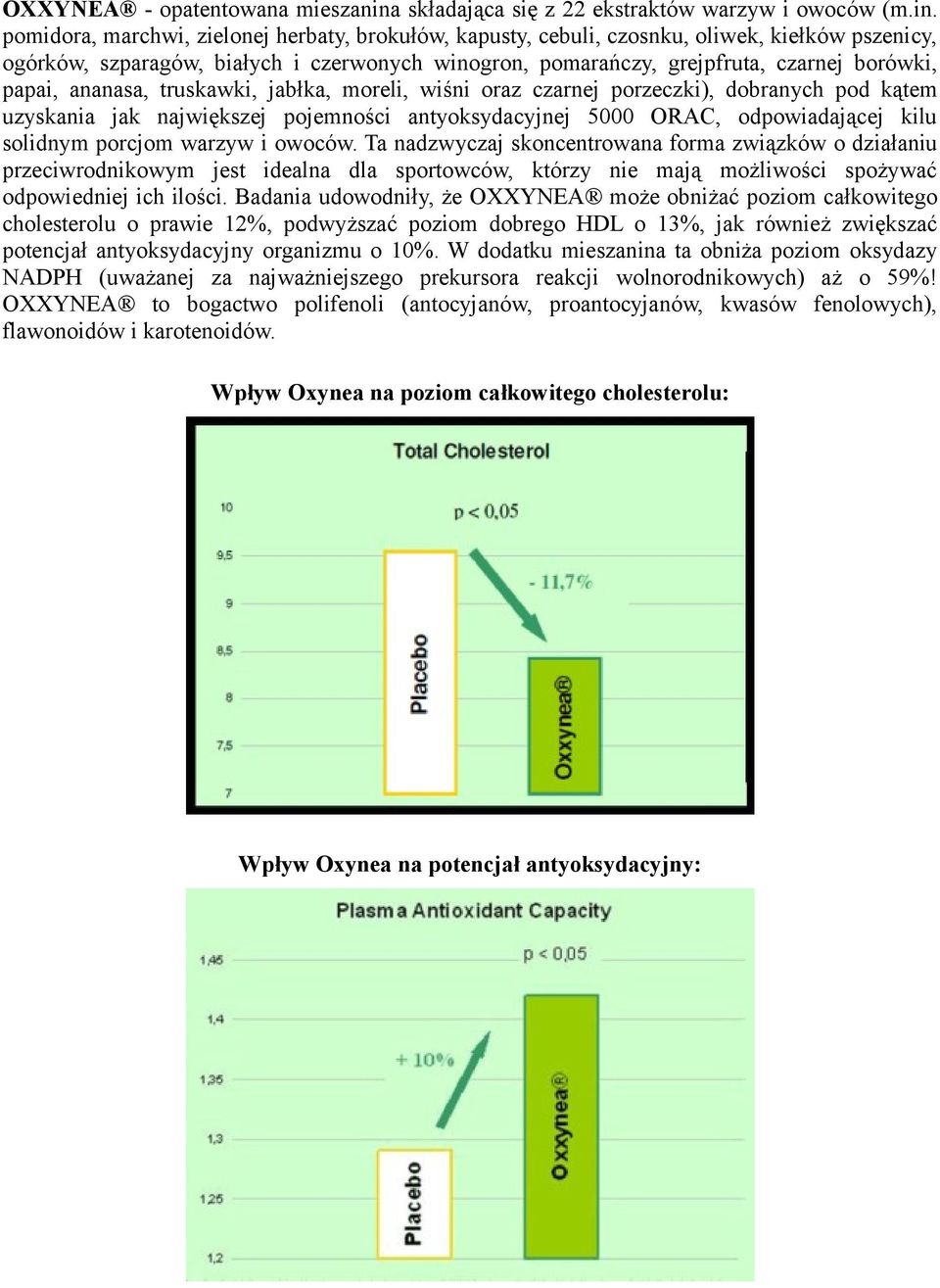 pomidora, marchwi, zielonej herbaty, brokułów, kapusty, cebuli, czosnku, oliwek, kiełków pszenicy, ogórków, szparagów, białych i czerwonych winogron, pomarańczy, grejpfruta, czarnej borówki, papai,