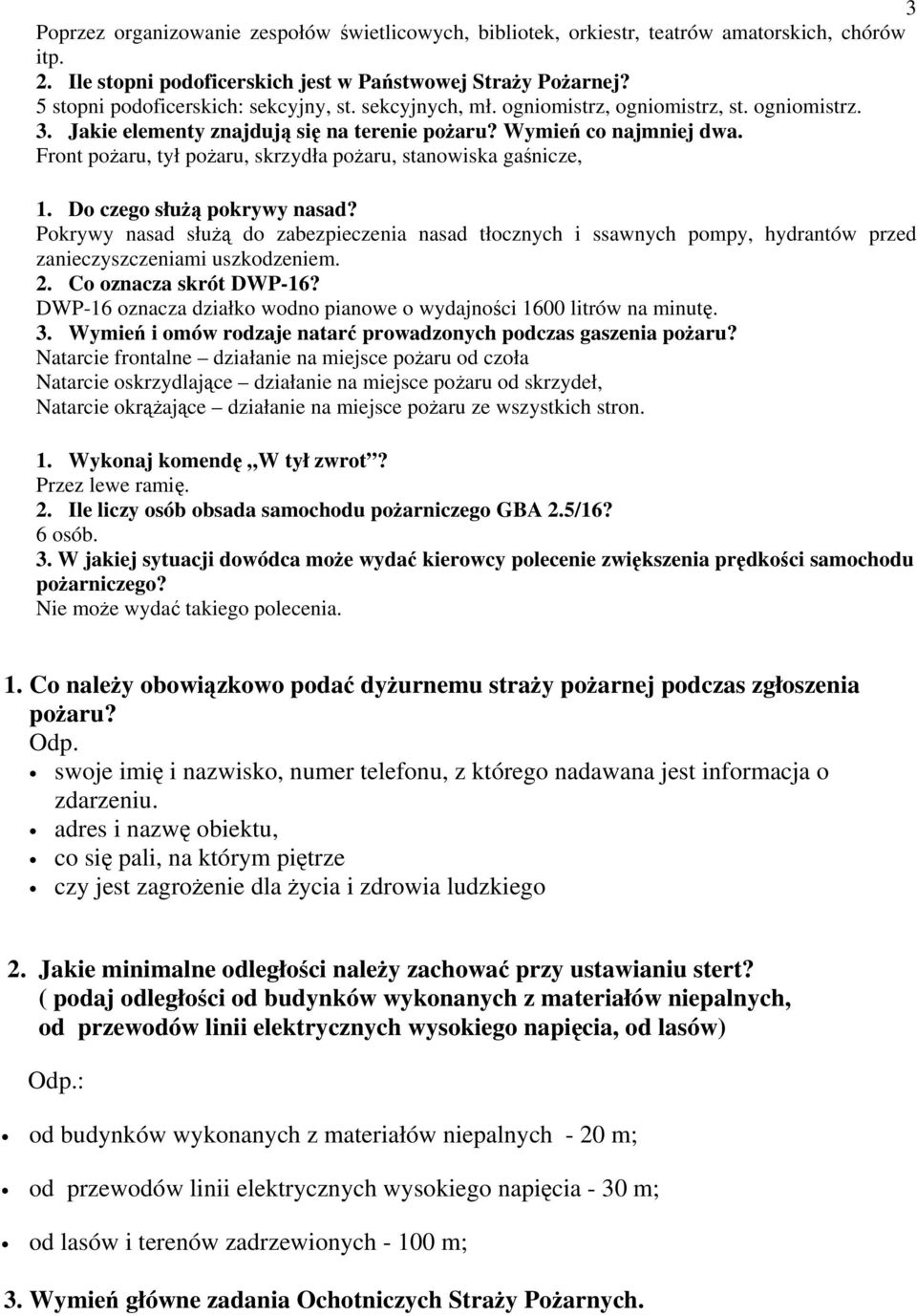 Front pożaru, tył pożaru, skrzydła pożaru, stanowiska gaśnicze, 1. Do czego służą pokrywy nasad?