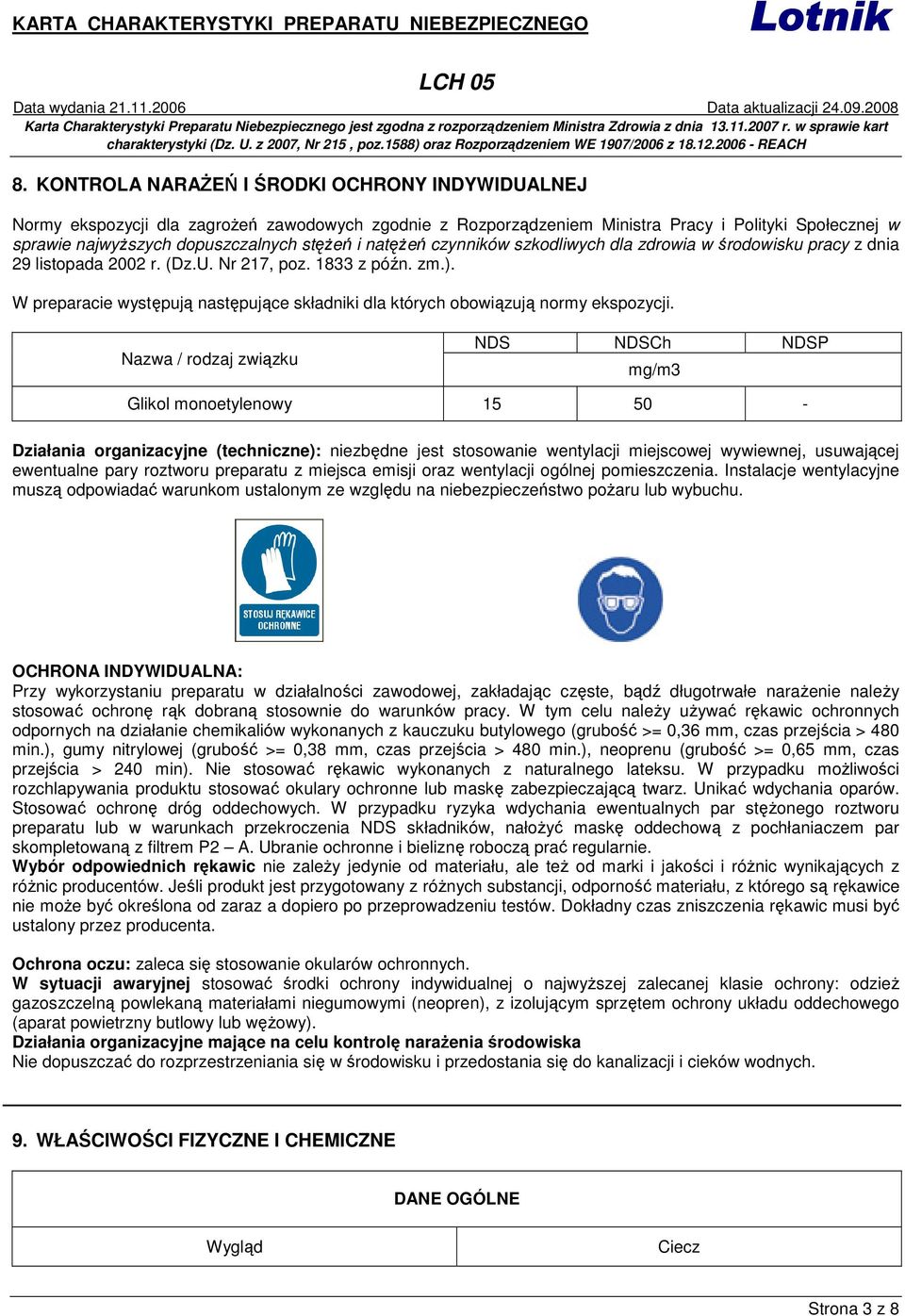 W preparacie występują następujące składniki dla których obowiązują normy ekspozycji.