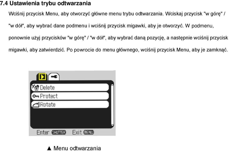 W podmenu, ponownie użyj przycisków "w górę" / "w dół", aby wybrać daną pozycję, a następnie wciśnij